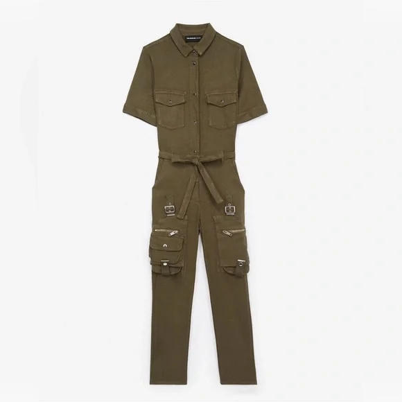 THE KOOPLES Paris linen stretch Military style cargo Jumpsuit XS - Picture 7 of 13
